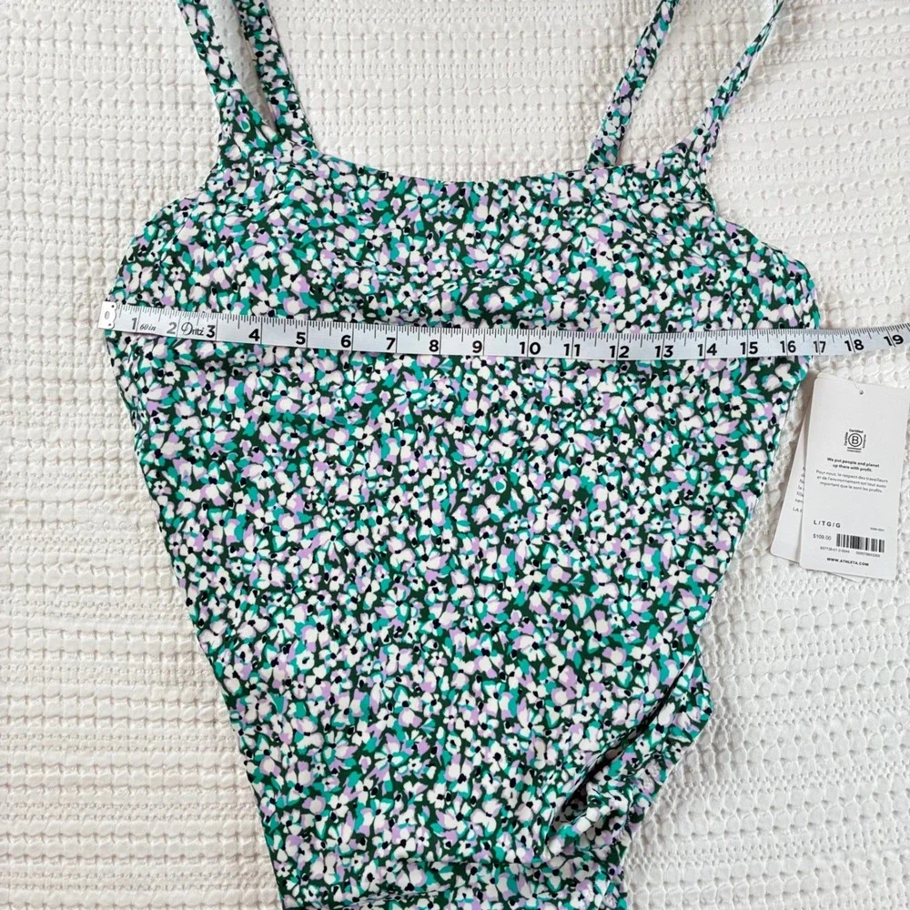 NWT‎ Athleta Hermosa One Piece Women L T Floral Medium Coverage Beach Pool Swim